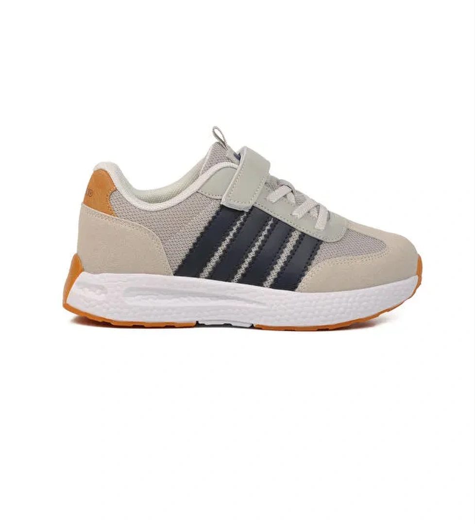 Gri Lacivert Cırtlı Erkek Çocuk Spor Ayakkabı 1876 F - Görsel 1