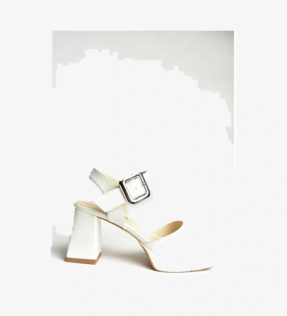 U8200097 Beyaz Kadın Topuklu Ayakkabı