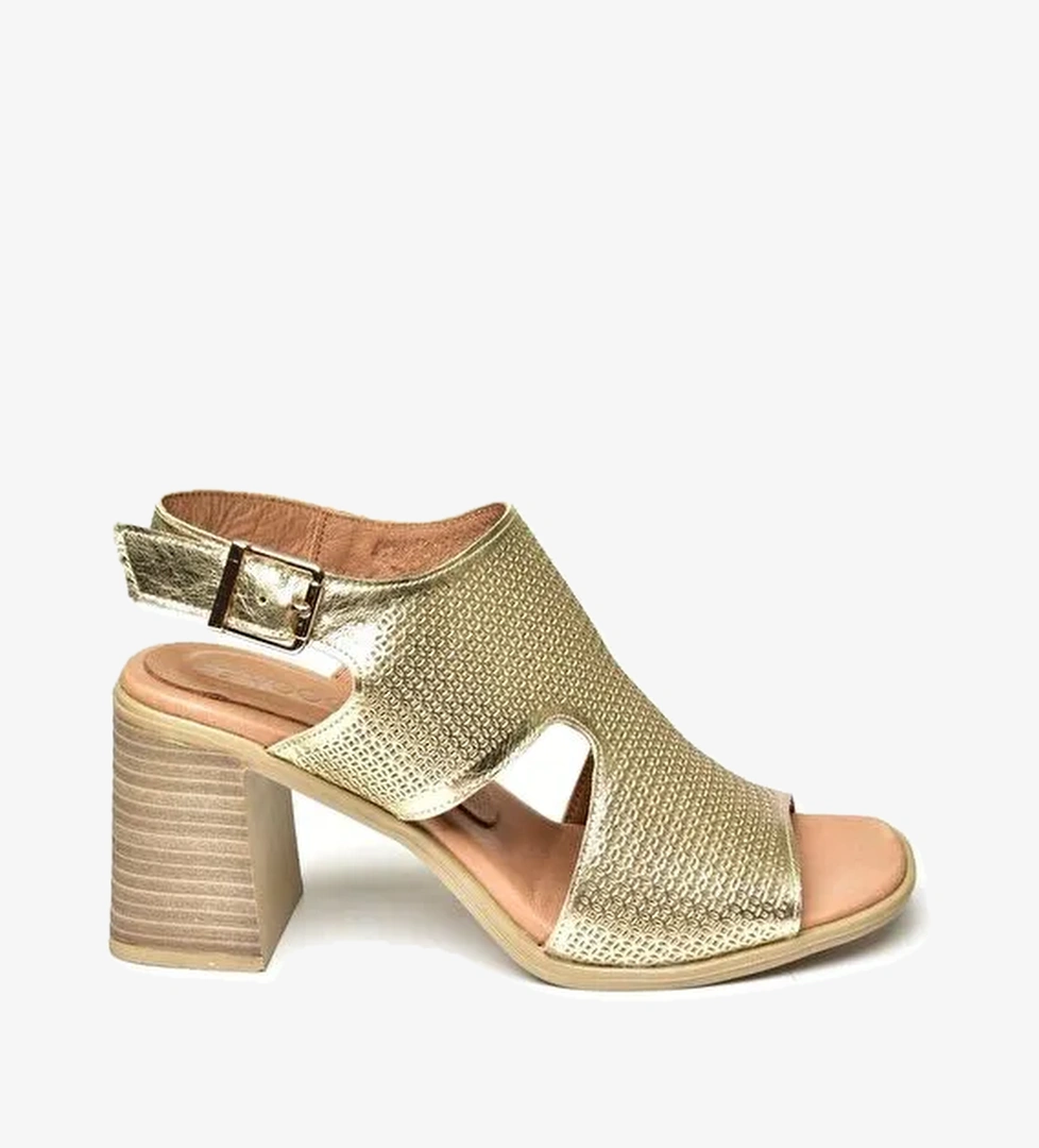 U5556304 Altın Kadın Topuklu Ayakkabı - Görsel 1