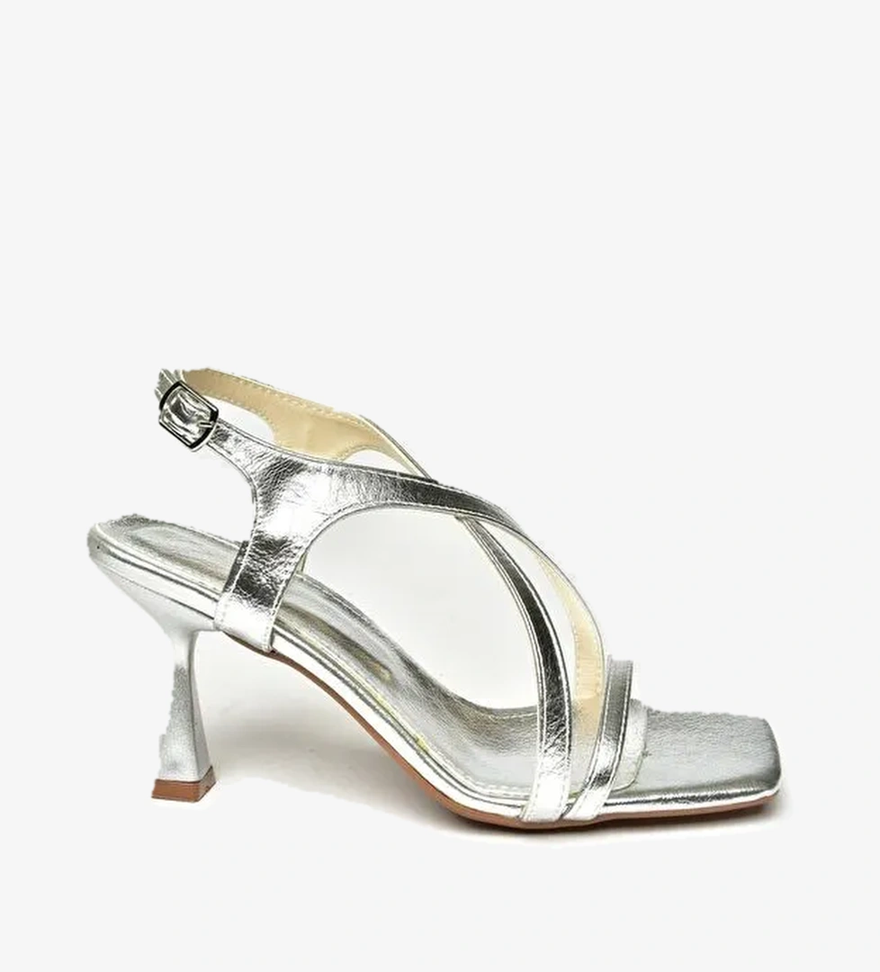 U5187175 Gümüş Kadın Topuklu Ayakkabı - Görsel 1