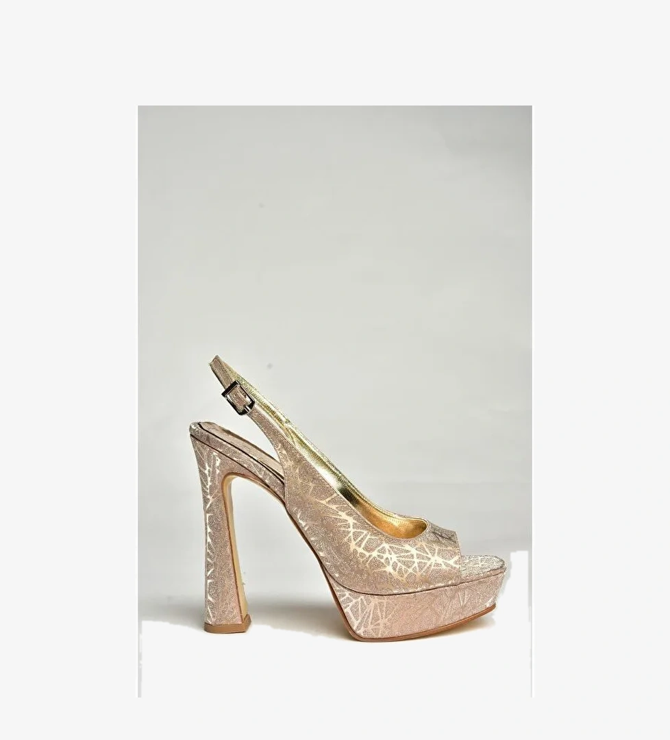 U2464830 Bronz Kadın Topuklu Ayakkabı - Görsel 1