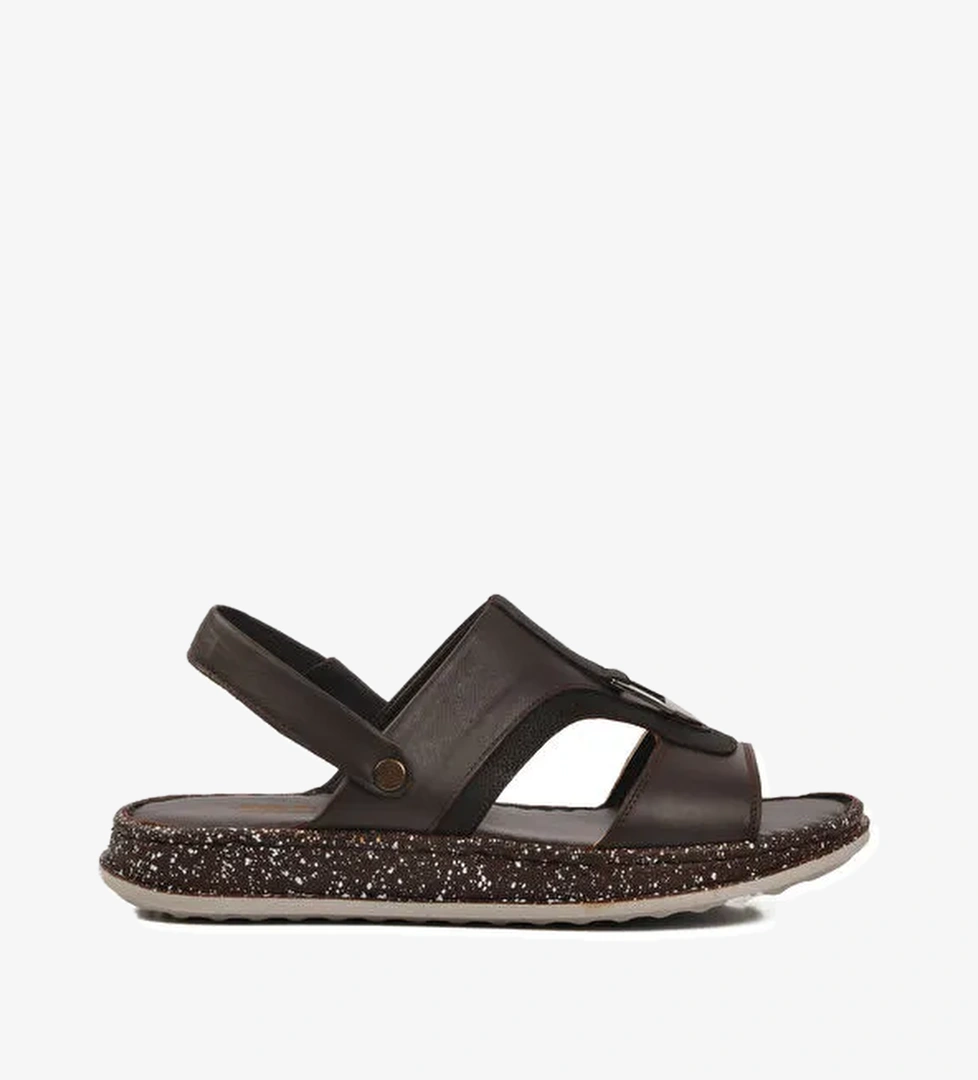 Kahve Hakiki Deri Erkek Sandalet 2050 M