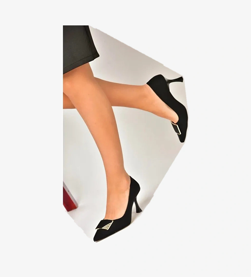 U8209711 Siyah Kadın Topuklu Ayakkabı