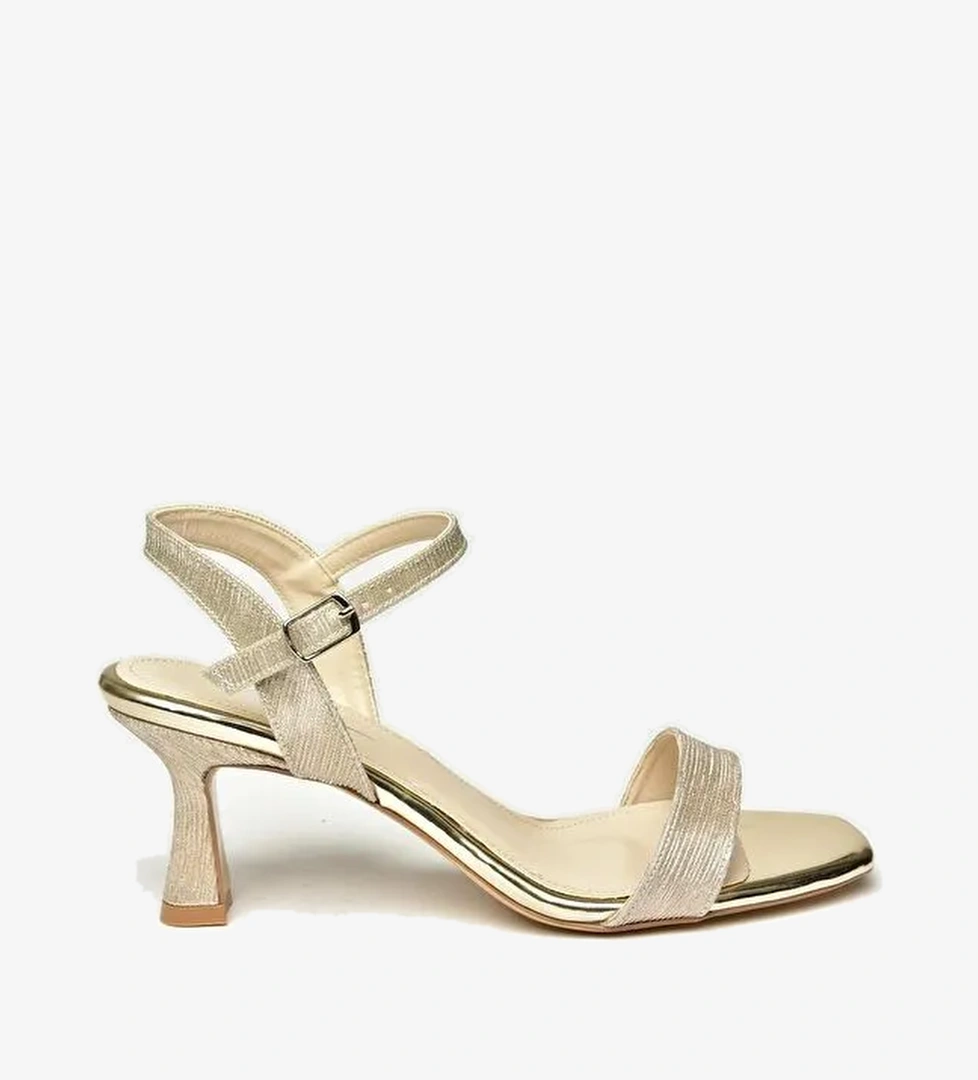 U5695199 Altın Kadın Topuklu Ayakkabı - Görsel 1