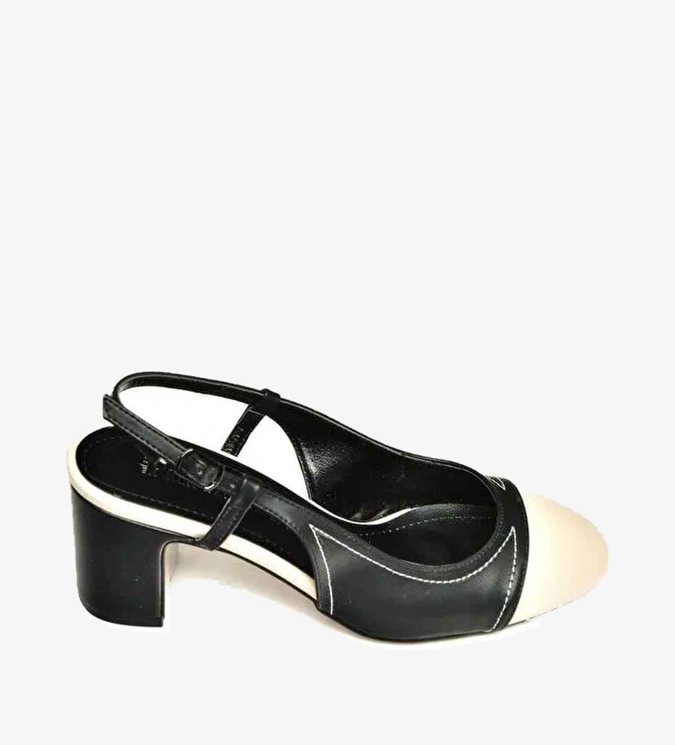 U8200253 Siyah/Ten Kadın Topuklu Ayakkabı - Görsel 1