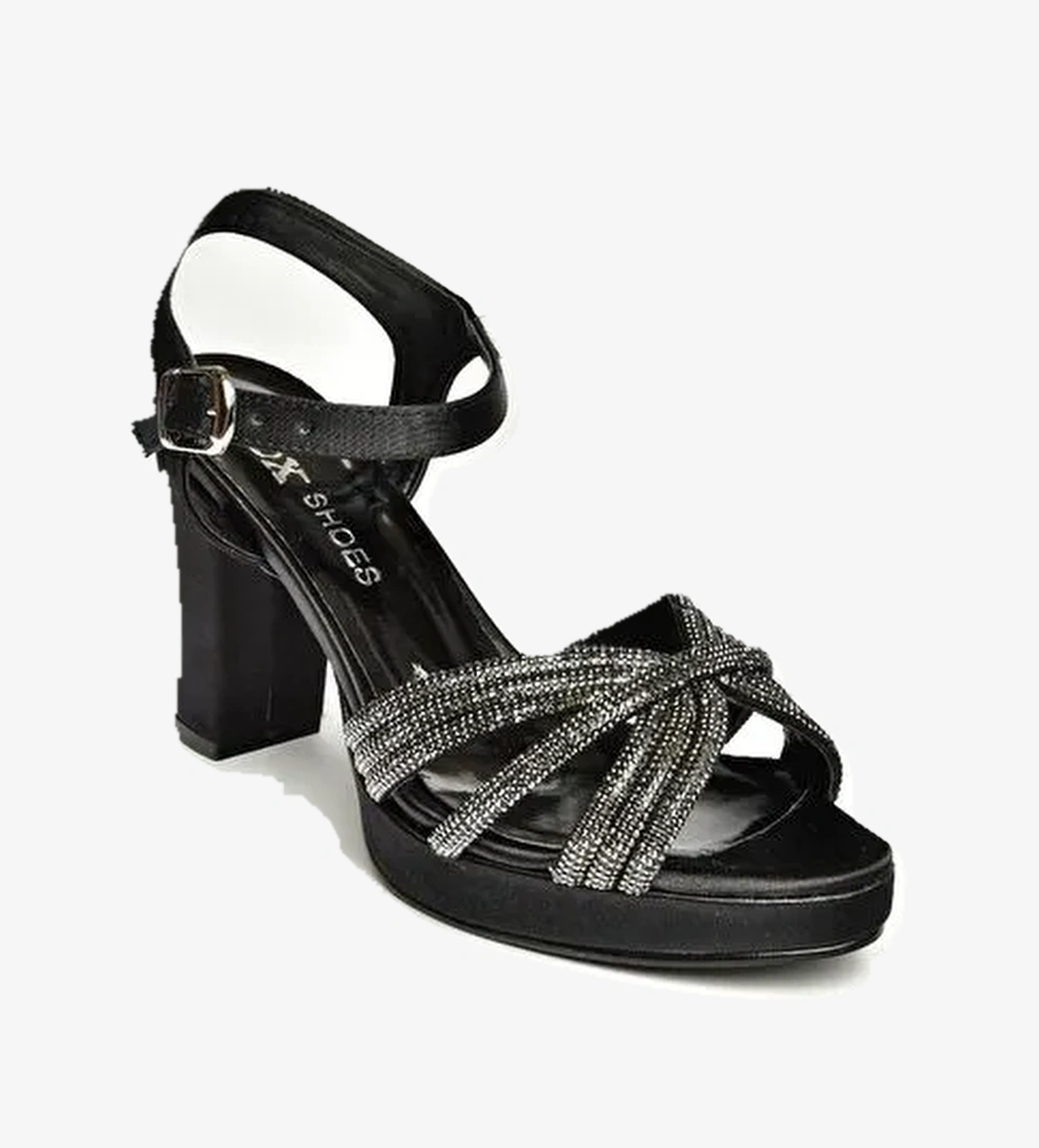 U2460576 Siyah Kadın Topuklu Ayakkabı - Görsel 1