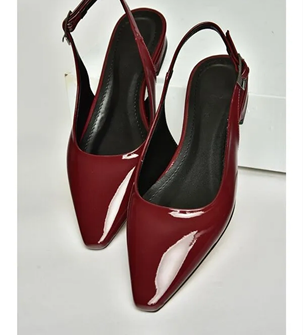 U4046022 Bordo Kadın Topuklu Ayakkabı