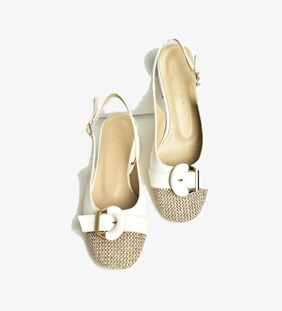 U6762353 Beyaz Kadın Topuklu Ayakkabı