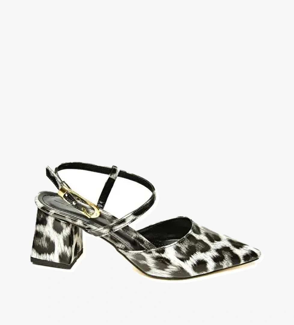 U9981449 Siyah/Beyaz Kadın Topuklu Ayakkabı