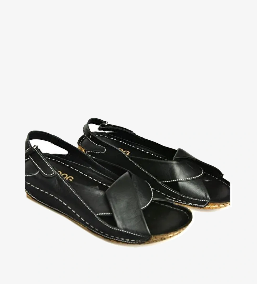 Fox Shoes U5550610 Siyah Bej Kadın Sandalet model görseli