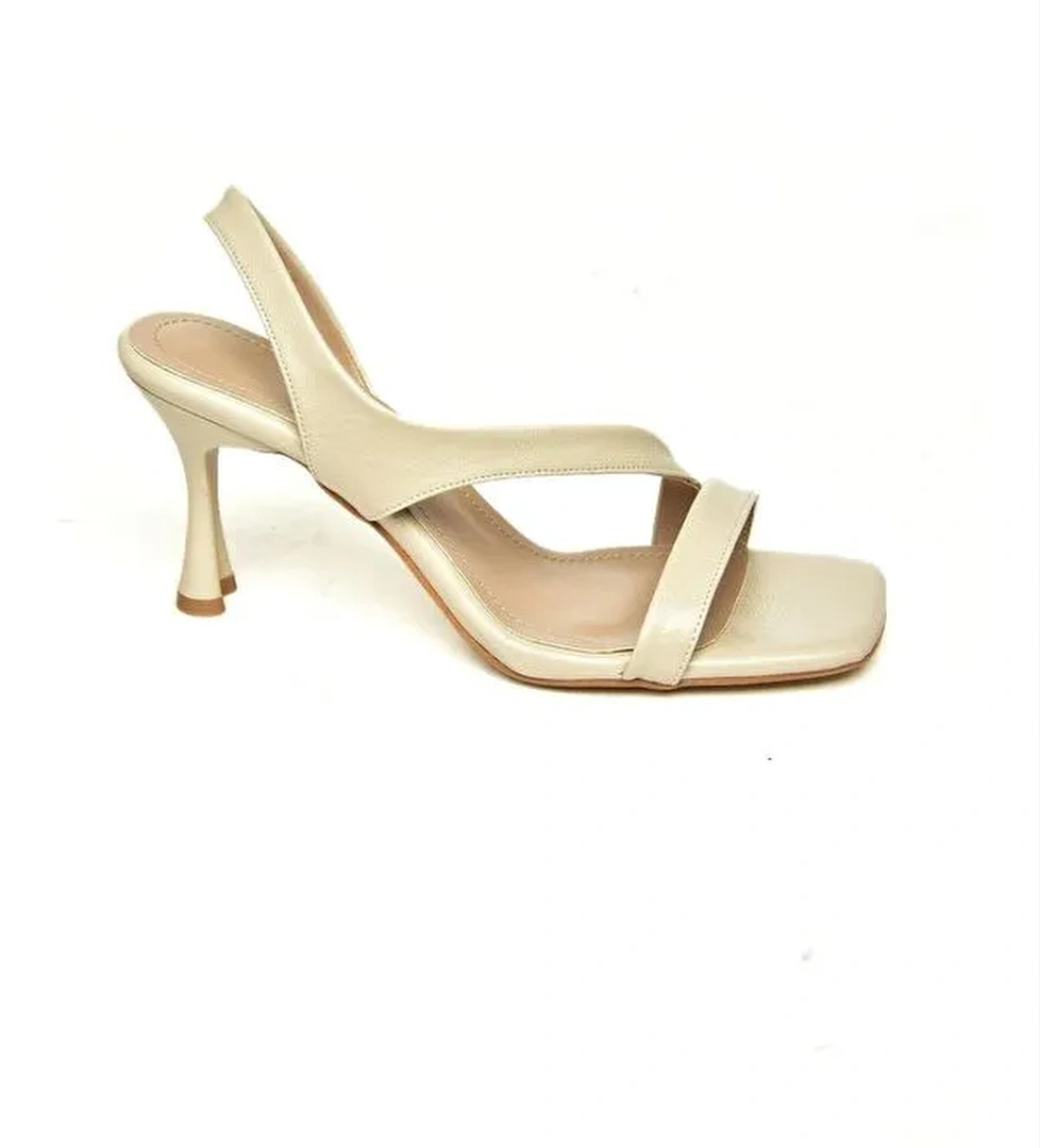 U4040700 Bej Kadın Topuklu Ayakkabı - Görsel 1