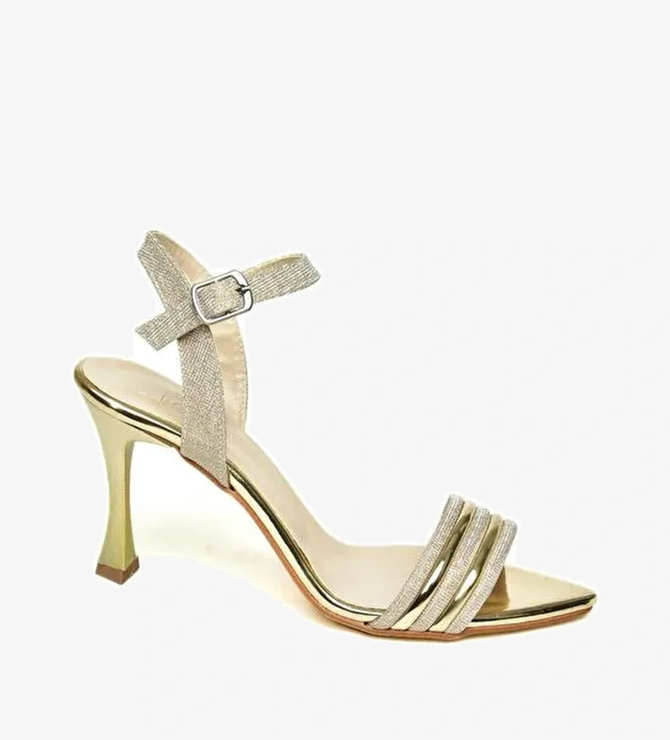 U3122063 Altın Kadın Topuklu Ayakkabı - Görsel 1