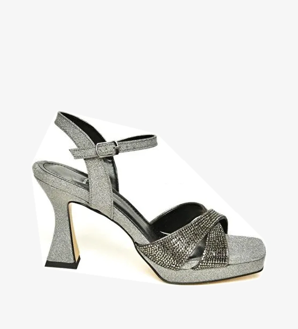 S5693210 Platin Kadın Topuklu Ayakkabı