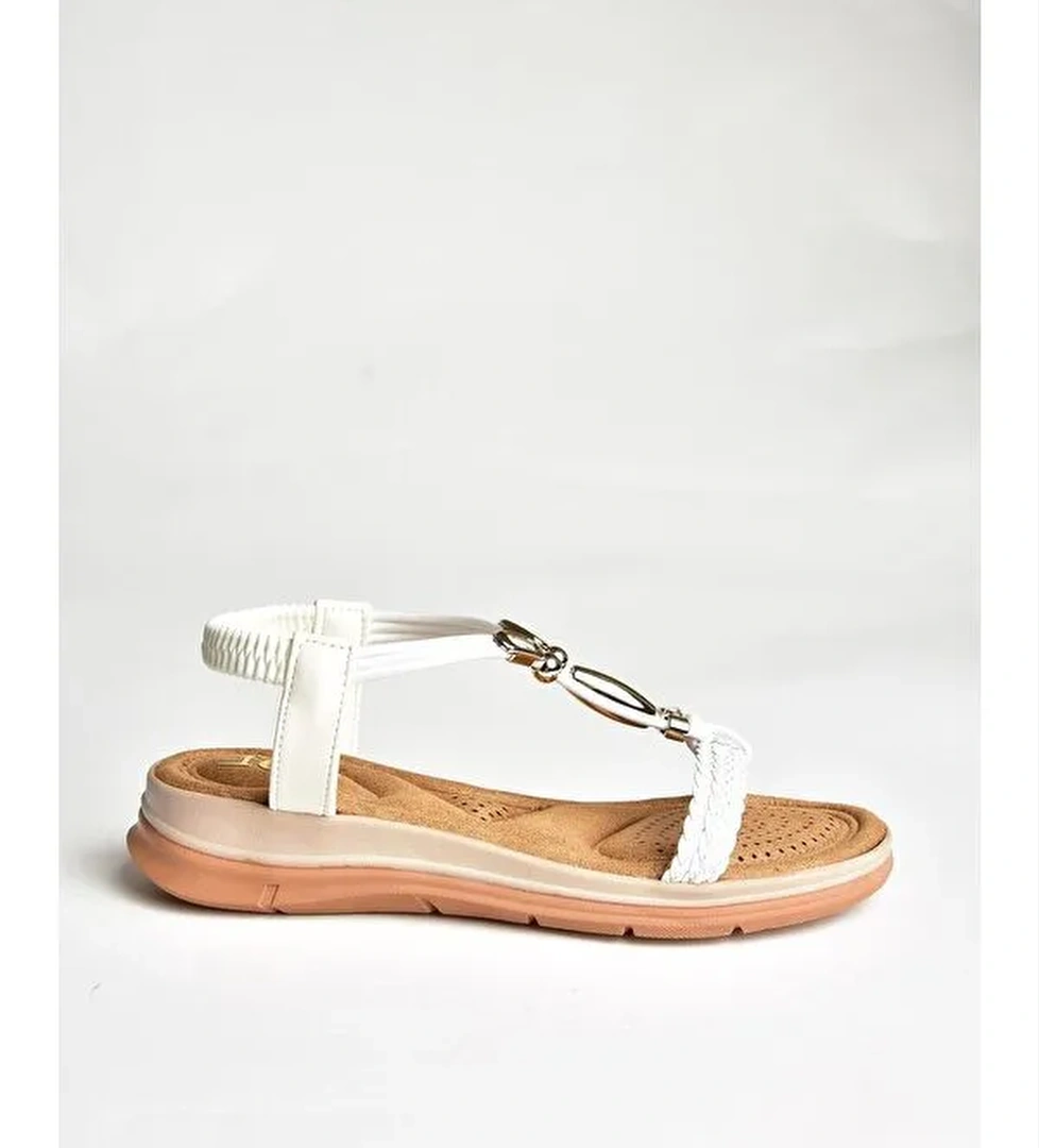 U2586252 Beyaz Kadın Sandalet