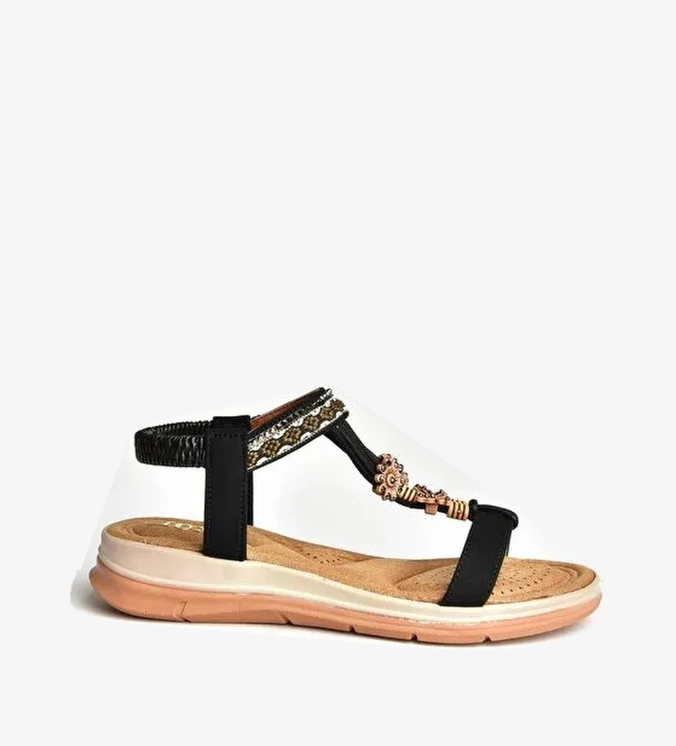 U2586152 Siyah Kadın Sandalet