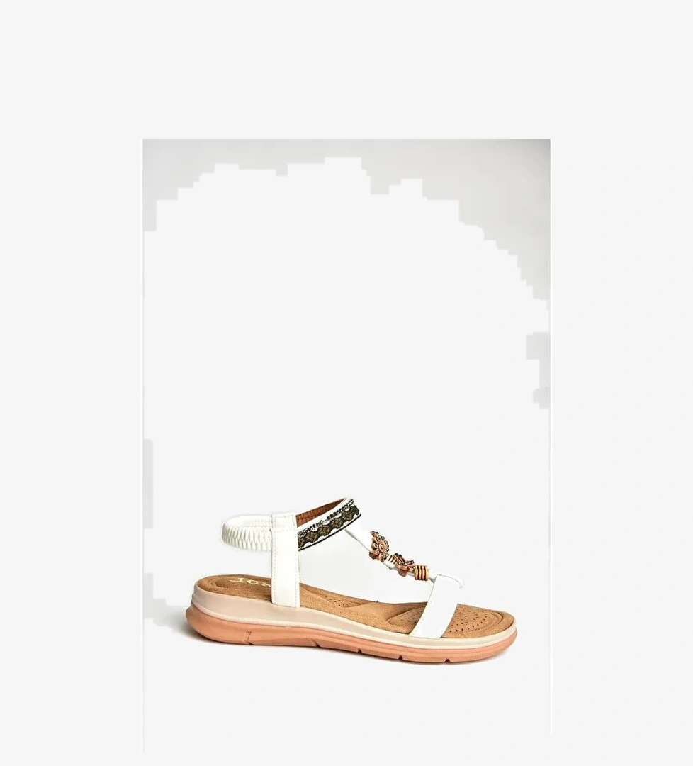 U2586152 Beyaz Kadın Sandalet