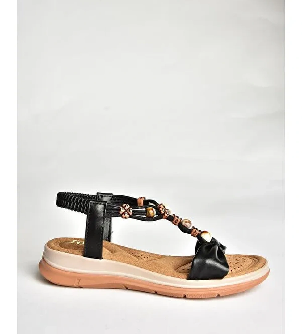 U2586244 Siyah Kadın Sandalet - Görsel 1