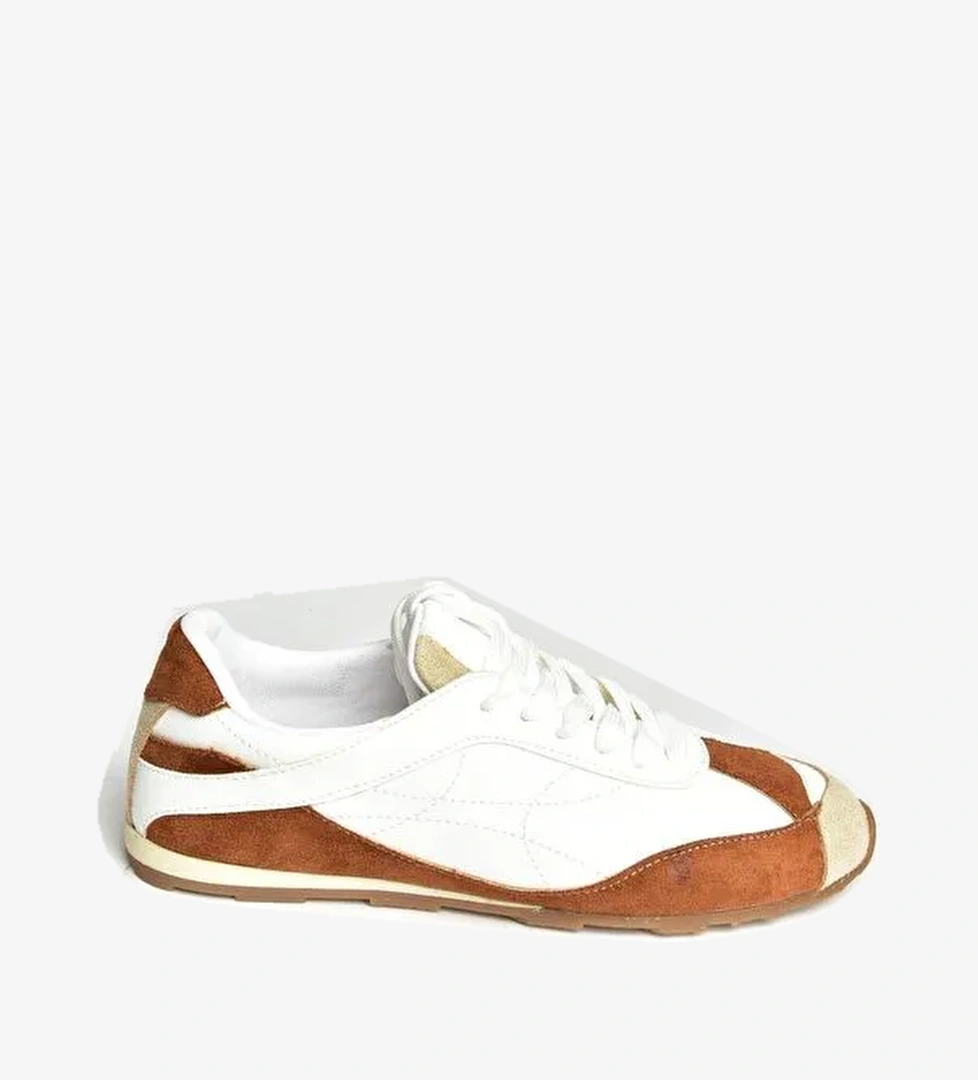 U9736452 Beyaz/Taba Kadın Sneakers - Görsel 1