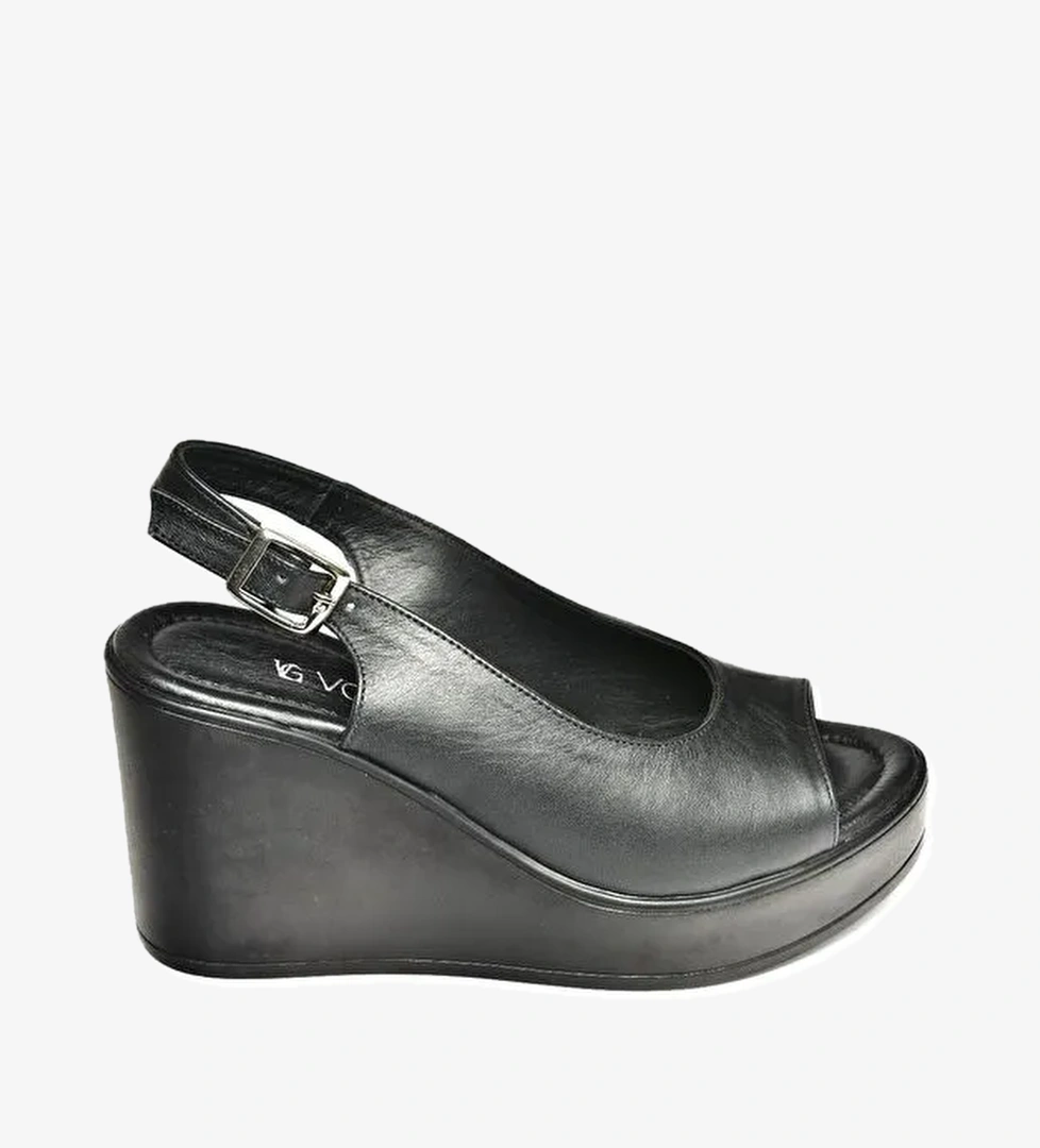 U5552250 Siyah Kadın Dolgu Topuklu Ayakkabı - Görsel 1