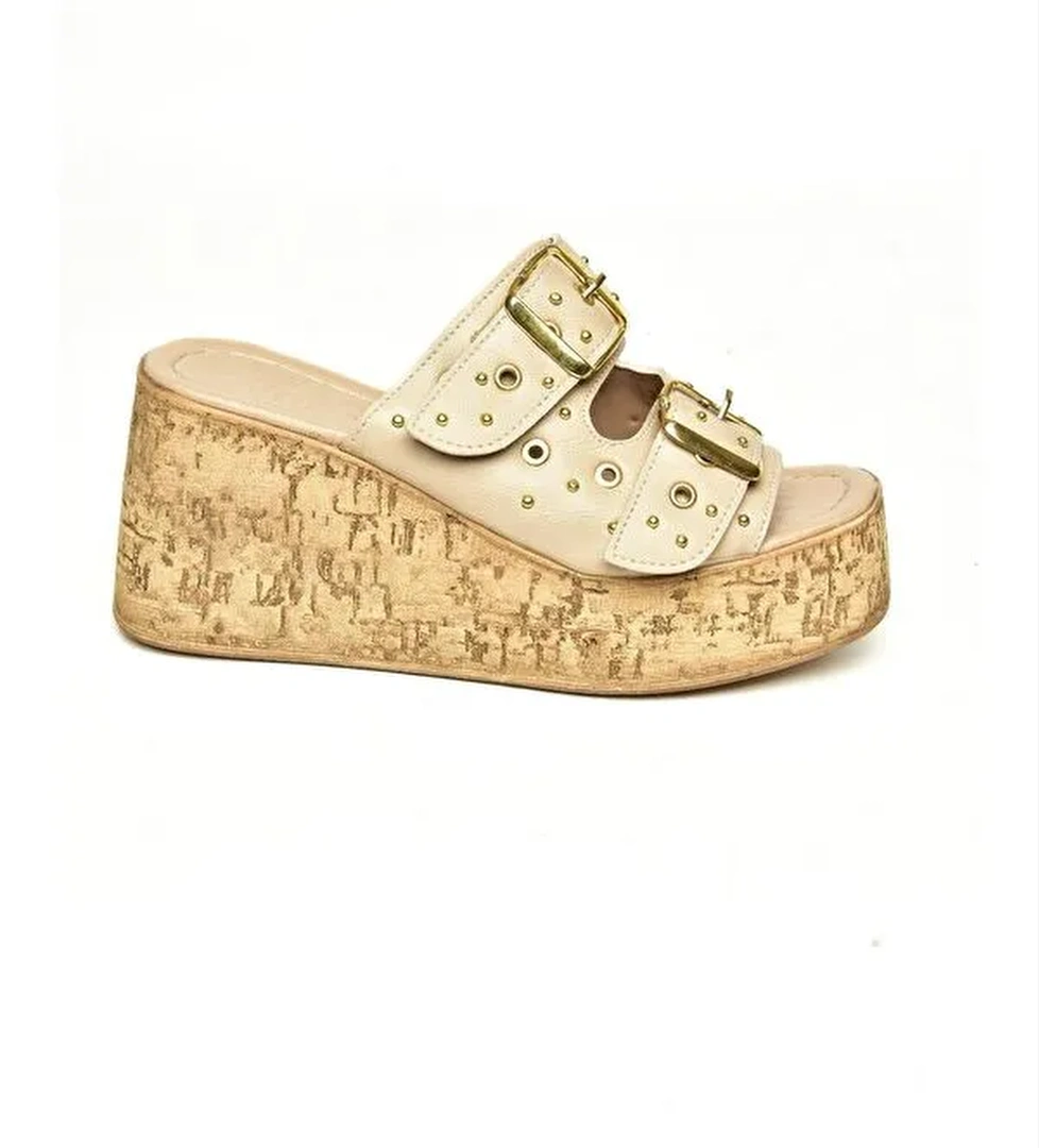 U9967535 Bej Kadın Dolgu Topuklu Ayakkabı - Görsel 1