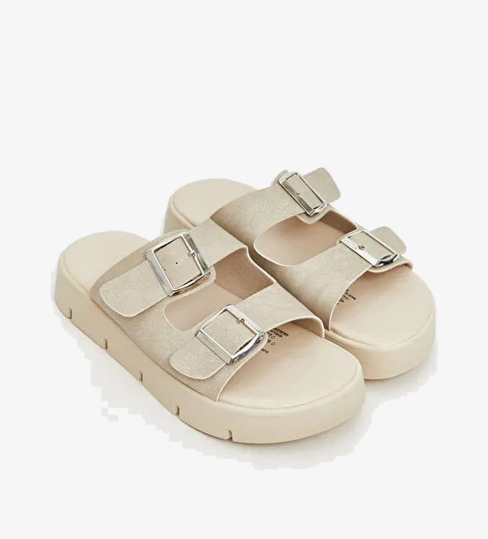 Lcw Steps Haki Lcw Steps Çift Bantlı Kadın Terlik