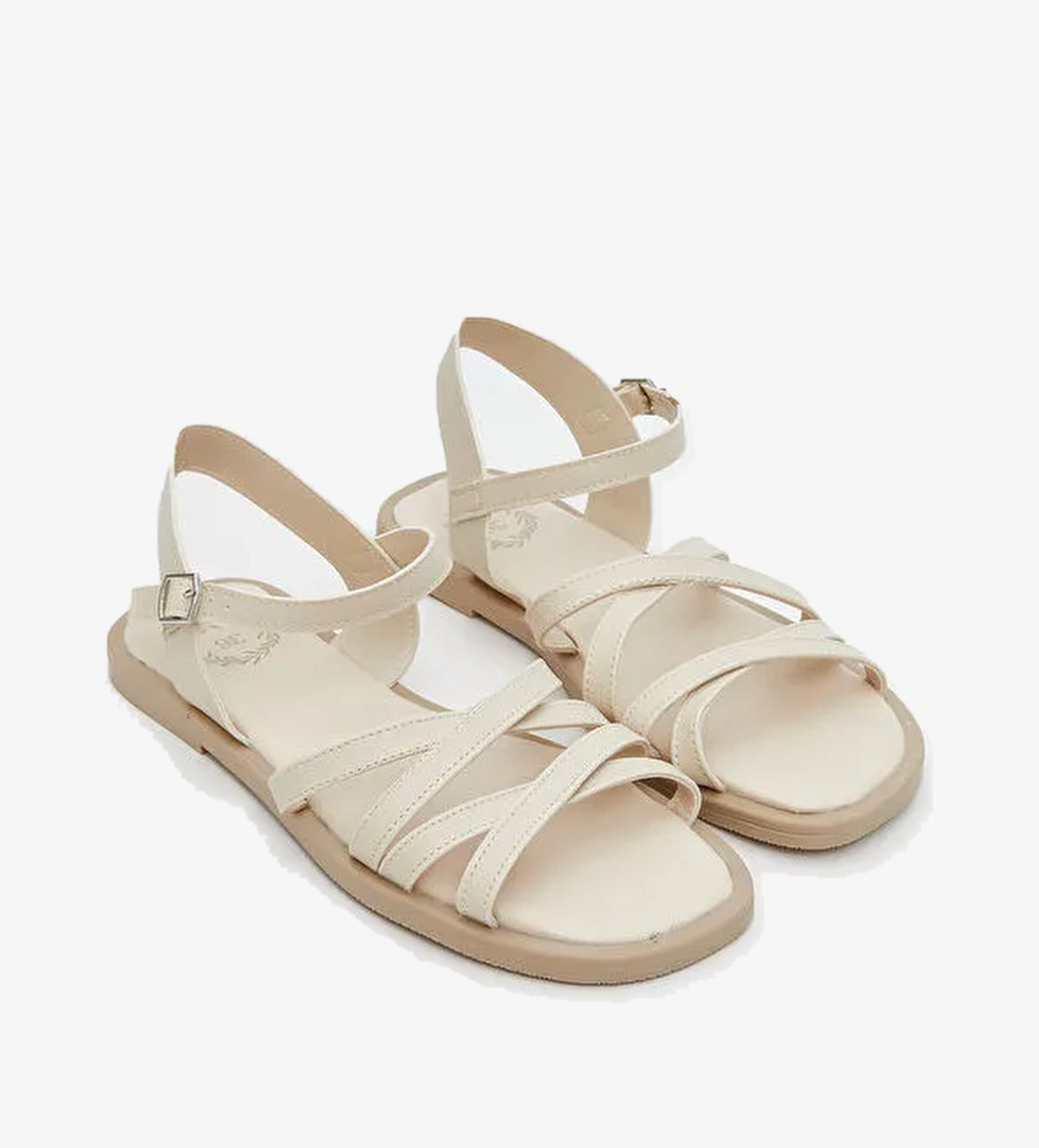 Çapraz Bantlı Kız Çocuk Sandalet - Görsel 1