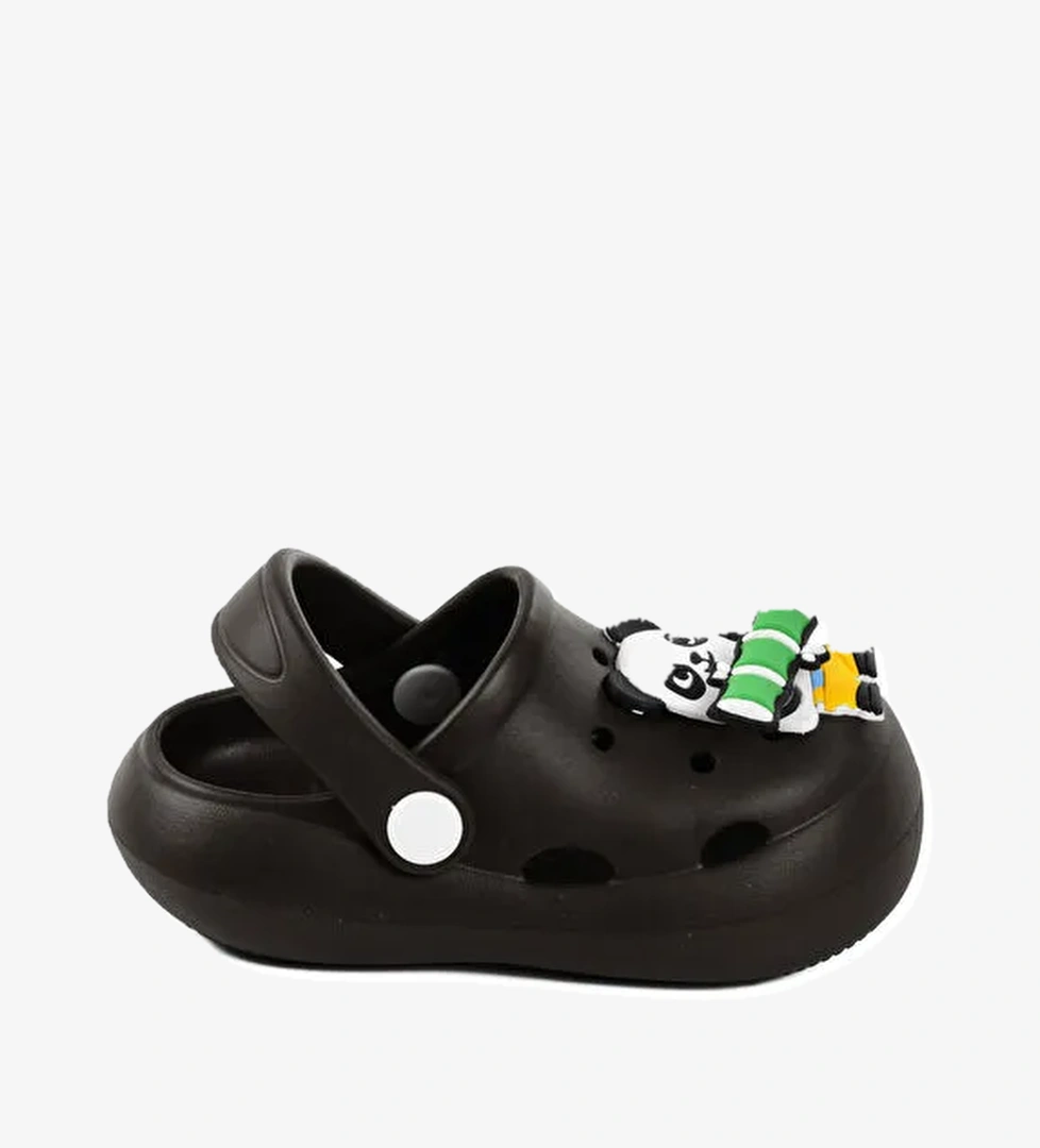 Siyah Kız Çocuk Sabo Terlik Yumurcak