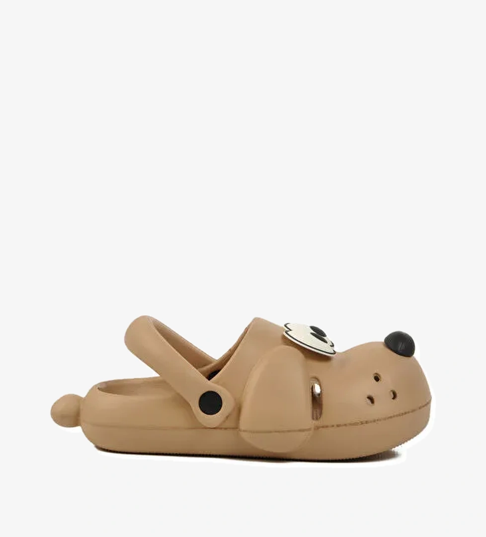 Bej Unisex Çocuk Sabo Terlik Doggy