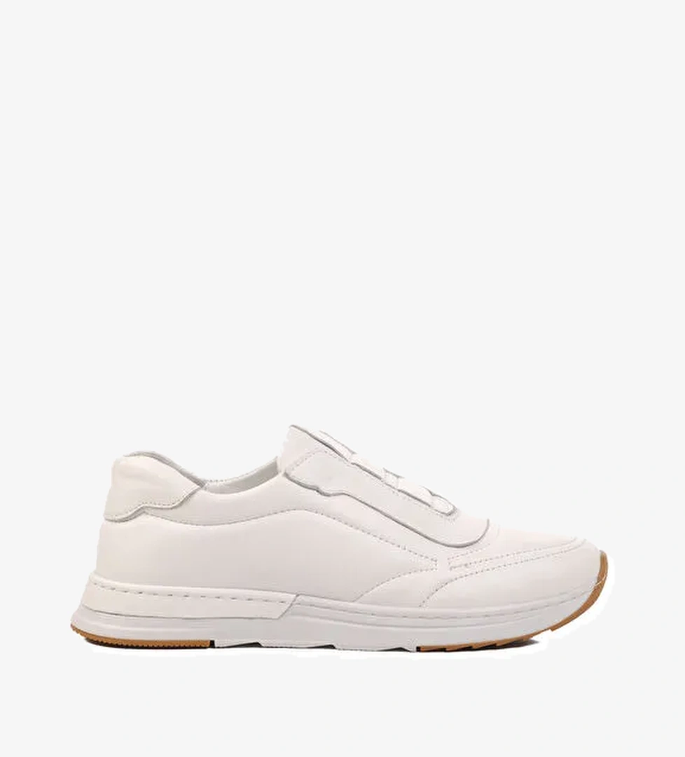 Beyaz Hakiki Deri Anatomik Kadın Casual Ayakkabı AY387 Z