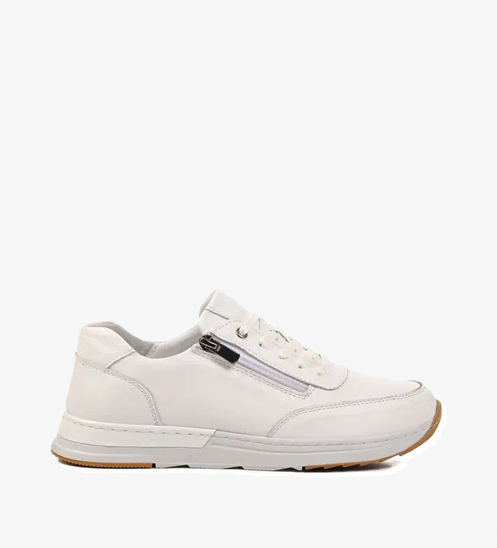 Beyaz Hakiki Deri Anatomik Kadın Casual Ayakkabı AY385 Z