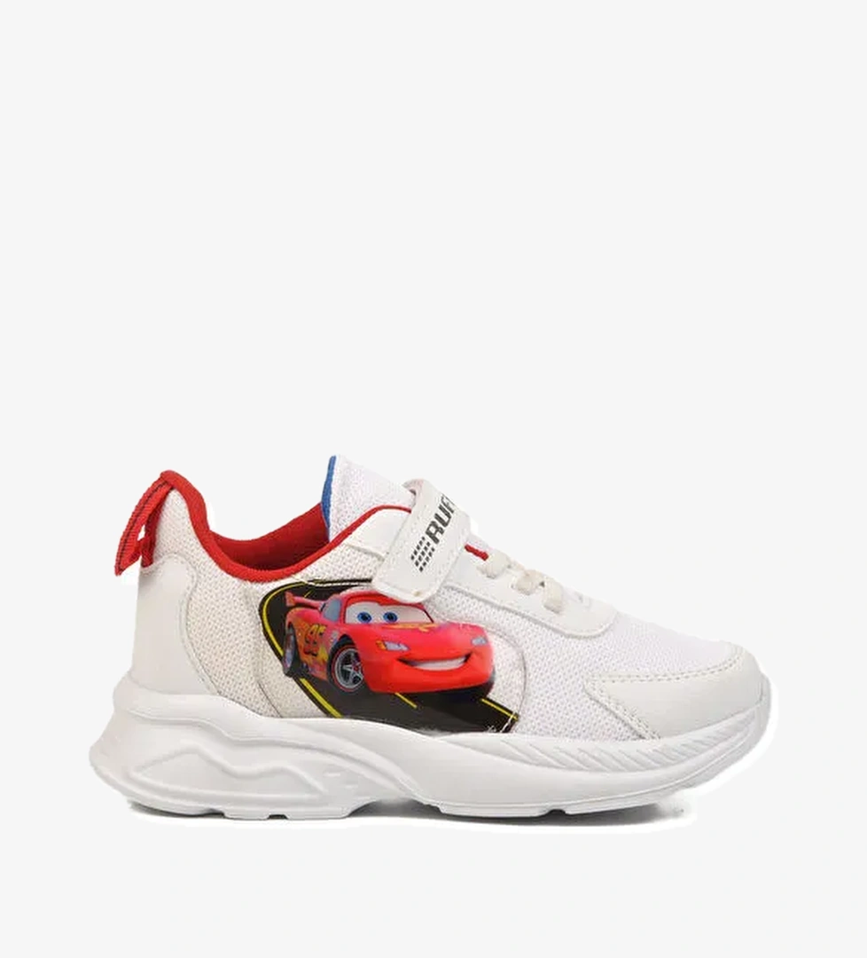 Beyaz Kırmızı Cırtlı Fileli Unisex Çocuk Spor Ayakkabı 2340 F