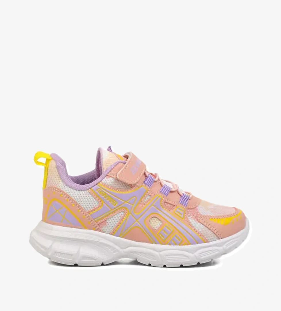 Pudra Lila Cırtlı Fileli Hafif Kız Çocuk Spor Ayakkabı Ruffon F - Görsel 1