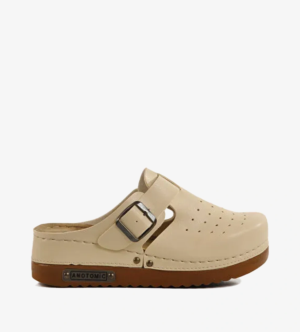 Bej Anatomik Unisex Sabo Terlik 07-008 G