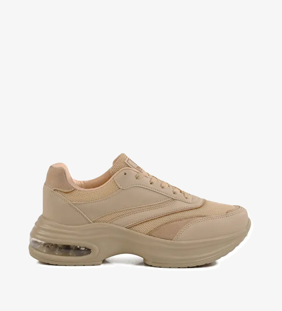 Ekru Fileli Hafif Air Taban Kadın Spor Ayakkabı 185 G