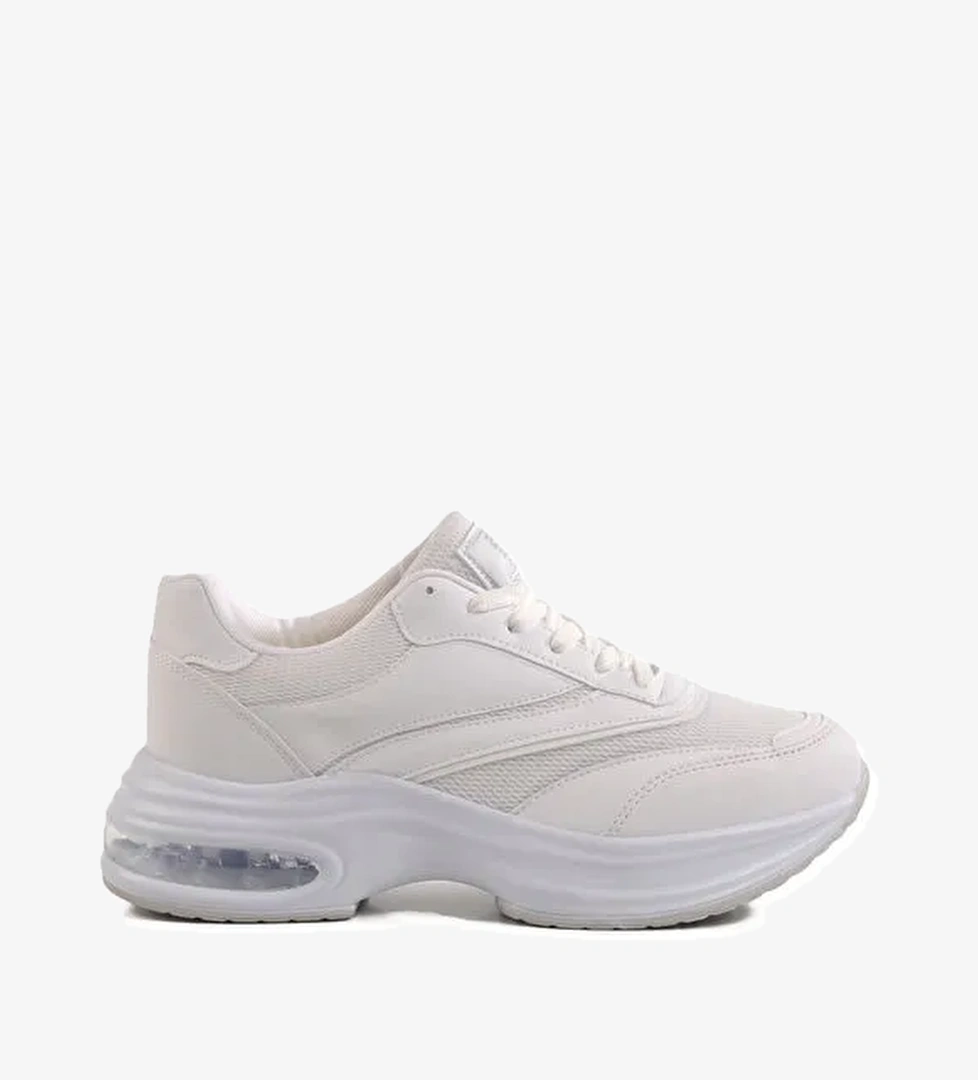 Beyaz Fileli Hafif Air Taban Kadın Spor Ayakkabı 185 G