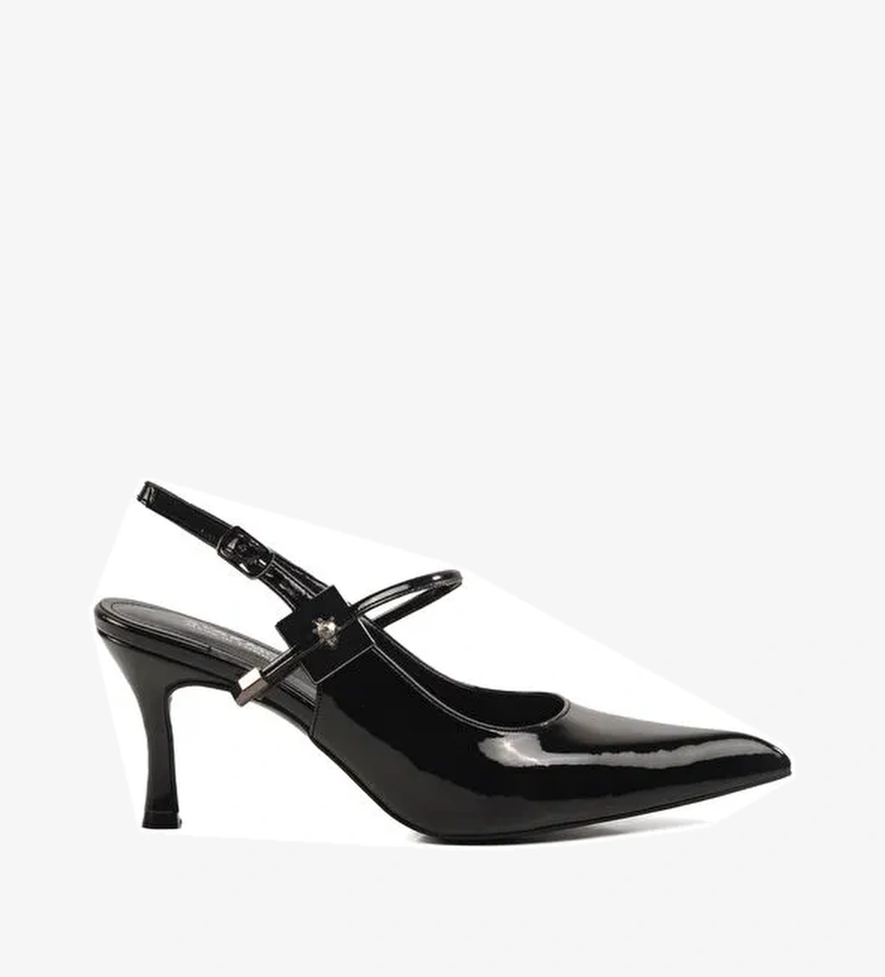 Siyah İnce Topuklu Kadın Abiye Ayakkabı 658228 Z