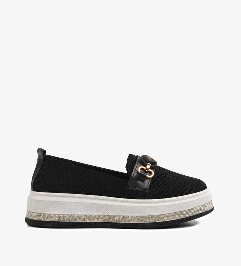 Siyah Hafif Keten Kadın Casual Ayakkabı 261195 Z