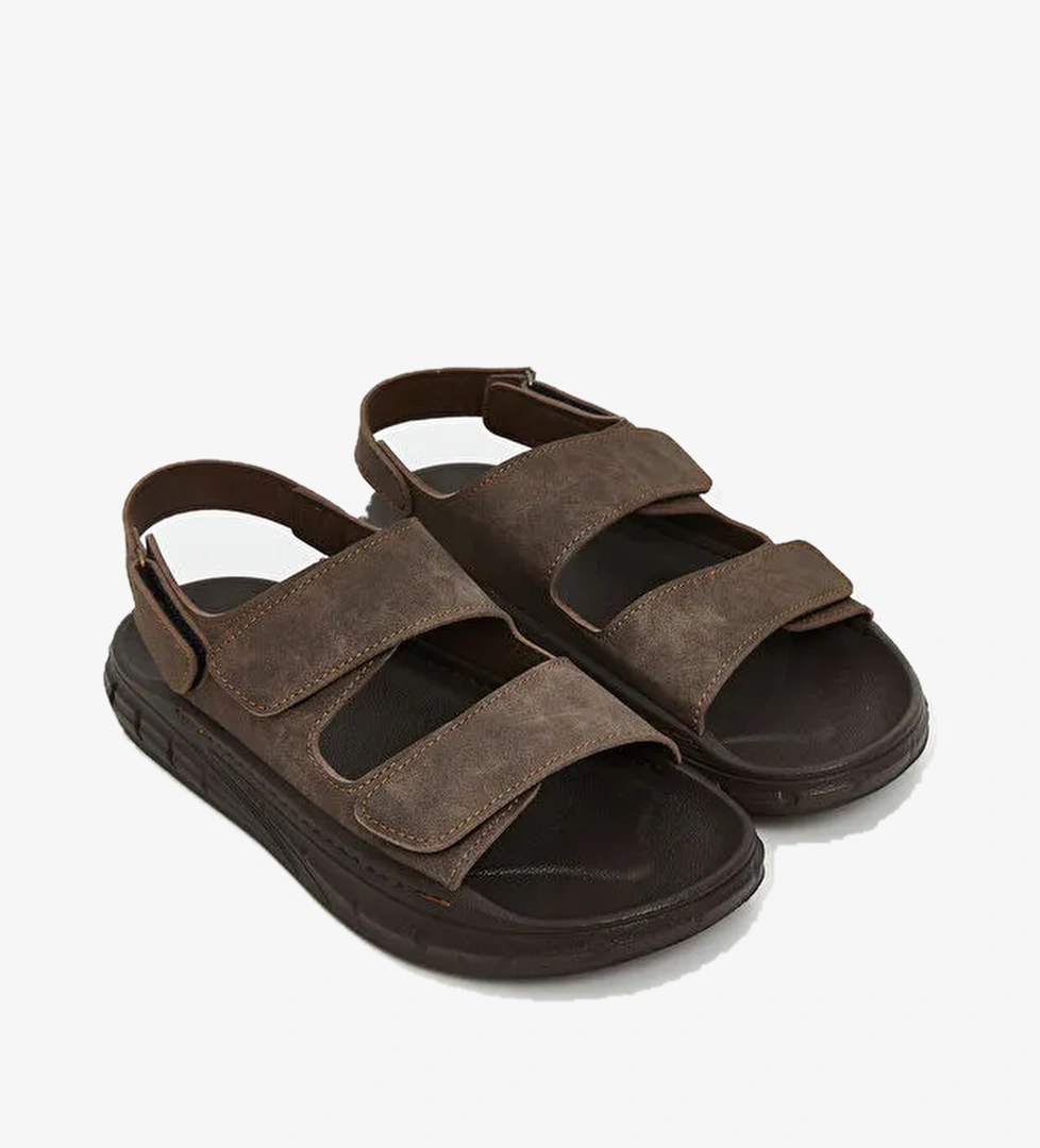 Lcw Steps Antrasit Lcw Steps Süet Görünümlü Erkek Sandalet