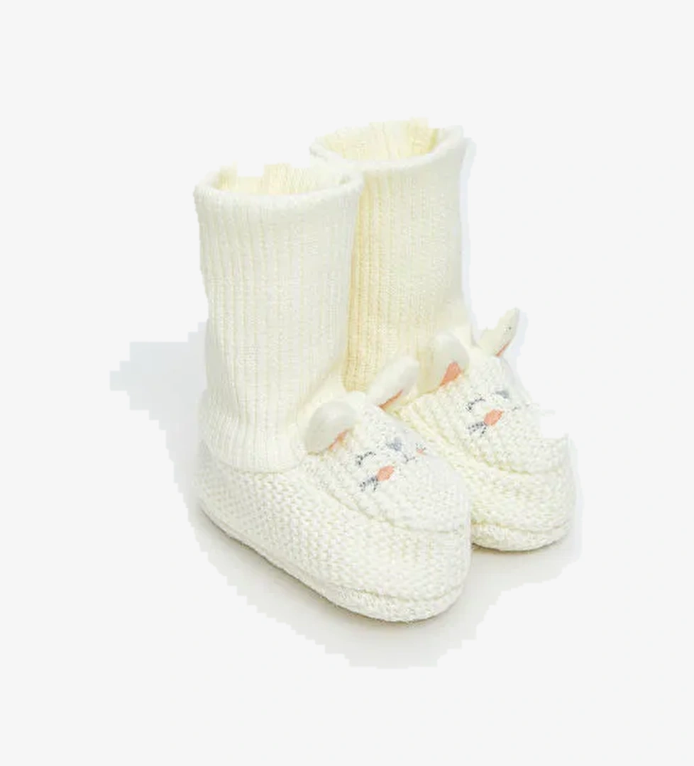 Tavşan Figürlü Kız Bebek Çoraplı Ev Ayakkabısı