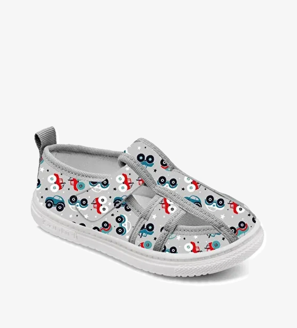 First Step Gri Araba Baskılı Cırtlı Erkek Bebek ve Çocuk Sandalet model görseli