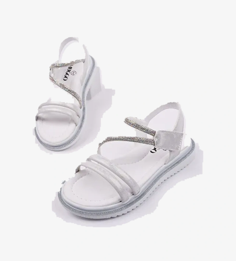 MQUEEN Cırtlı ve Simli Günlük Kız Çocuk Sandalet