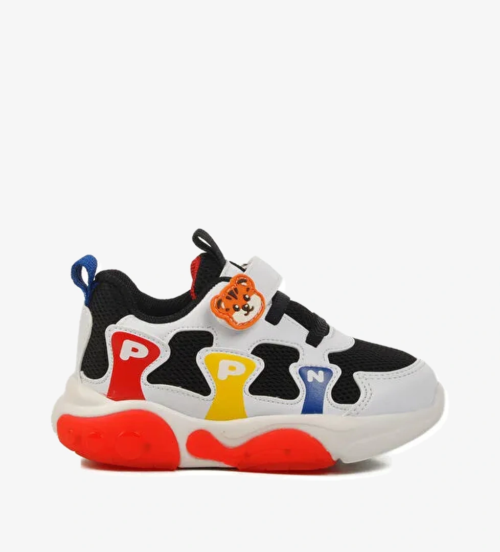 Siyah Cırtlı Fileli Hafif Erkek Çocuk Spor Ayakkabı 1914 B