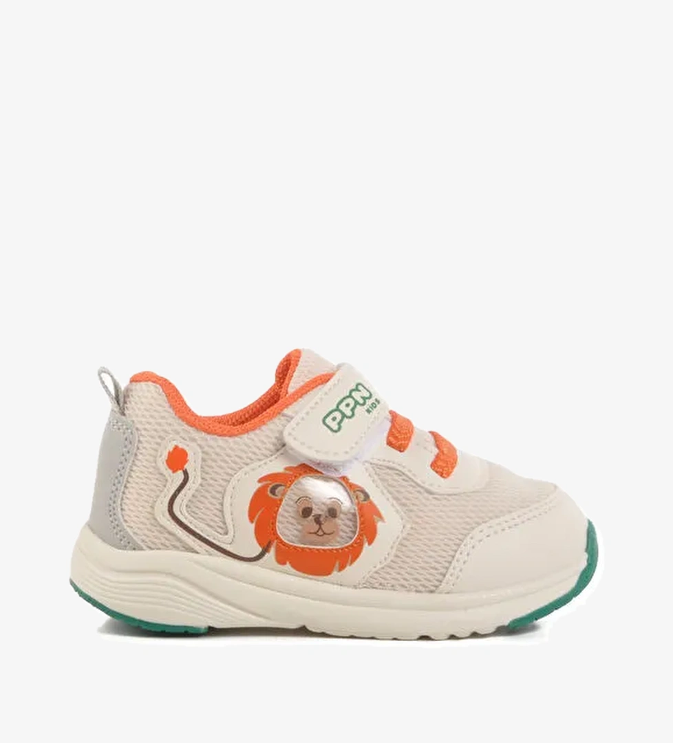 Krem Cırtlı Fileli Hafif Unisex Çocuk Spor Ayakkabı 1931 İ - Görsel 1