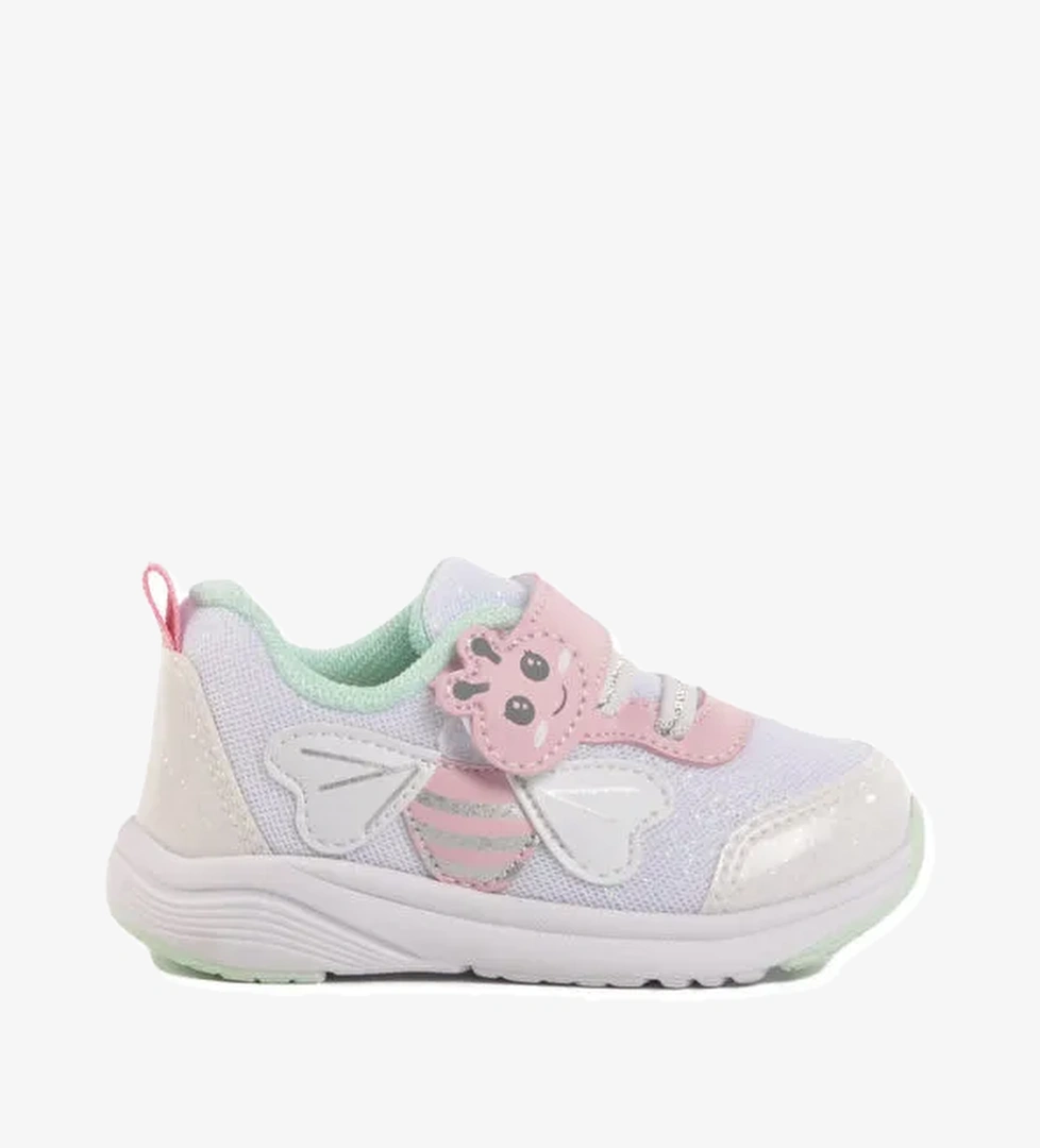 Beyaz Cırtlı Fileli Hafifi Kız Çocuk Spor Ayakkabı 1932 İ