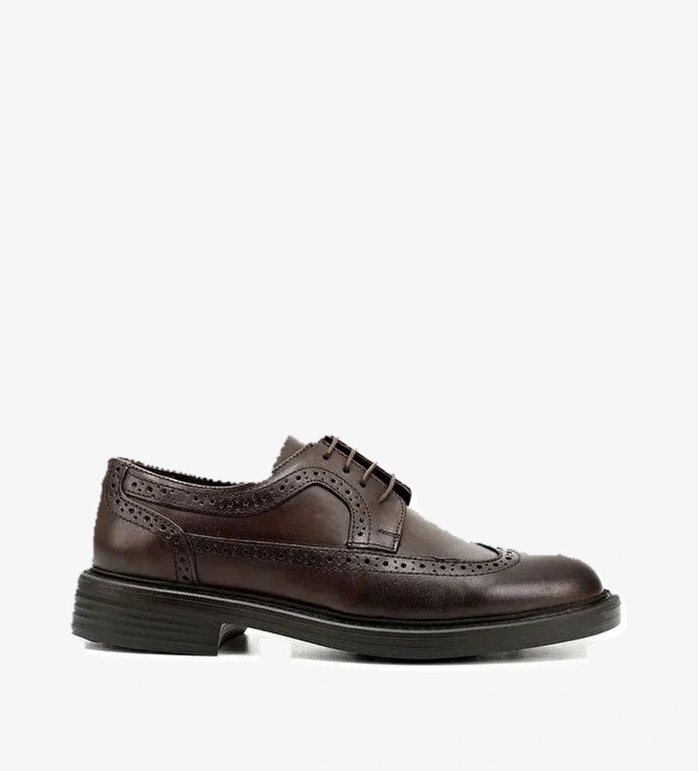 Gönderi̇(r) Erkek ÇİKOLATA KAHVE Bağcıklı Hakiki Deri Klasik Ayakkabı model görseli