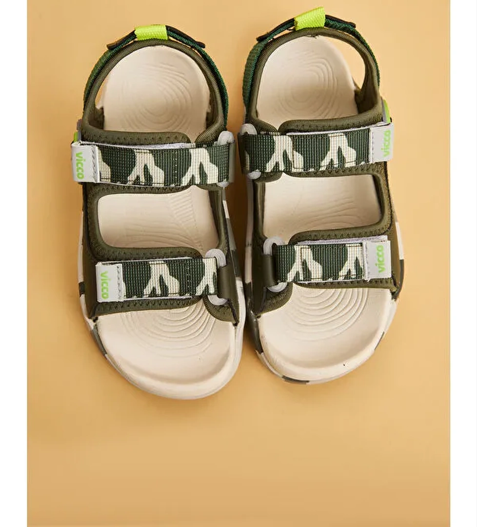 Tape Hafif Erkek Okul Öncesi Haki Sandalet - Görsel 1