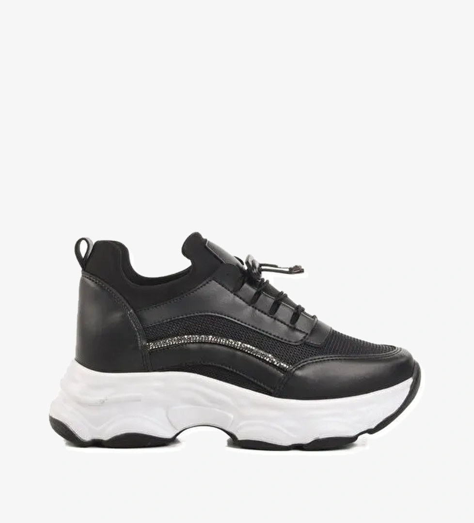 Siyah Yüksek Taban Kadın Sneaker 6064 Z