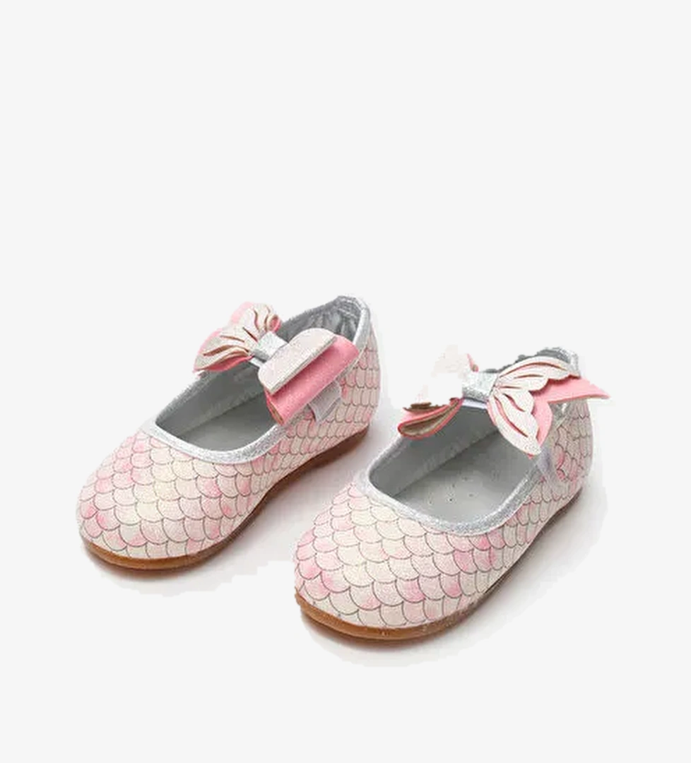 Pembe Deniz Kızı Desenli Kız Çocuk Babet Ayakkabı - Görsel 1
