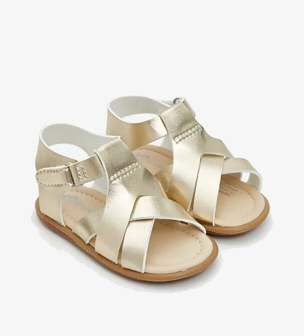 Cırt Cırtlı Çapraz Bantlı Kız Bebek Sandalet - Görsel 1