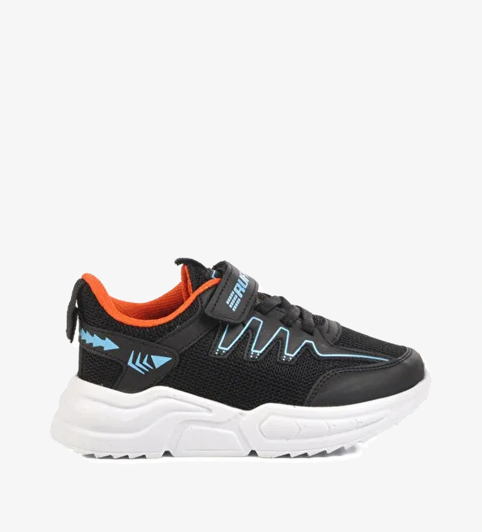 Siyah Cırtlı Hafif Erkek Çocuk Spor Ayakkabı Ruffon P - Görsel 1